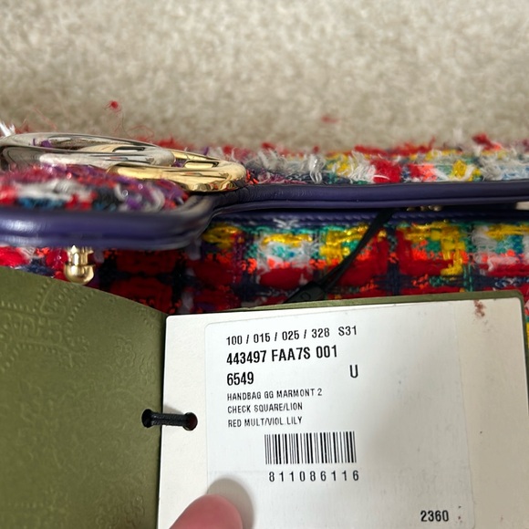 Gucci GG Marmont red/violet lily multicolor crossbody - Picture 6 of 17